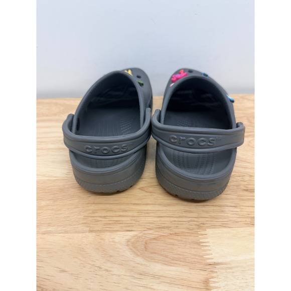 Crocs Classic Clog Womens Dark Gray Charms Comfortable Casual Shoes Size 8 #62 - Picture 5 of 7